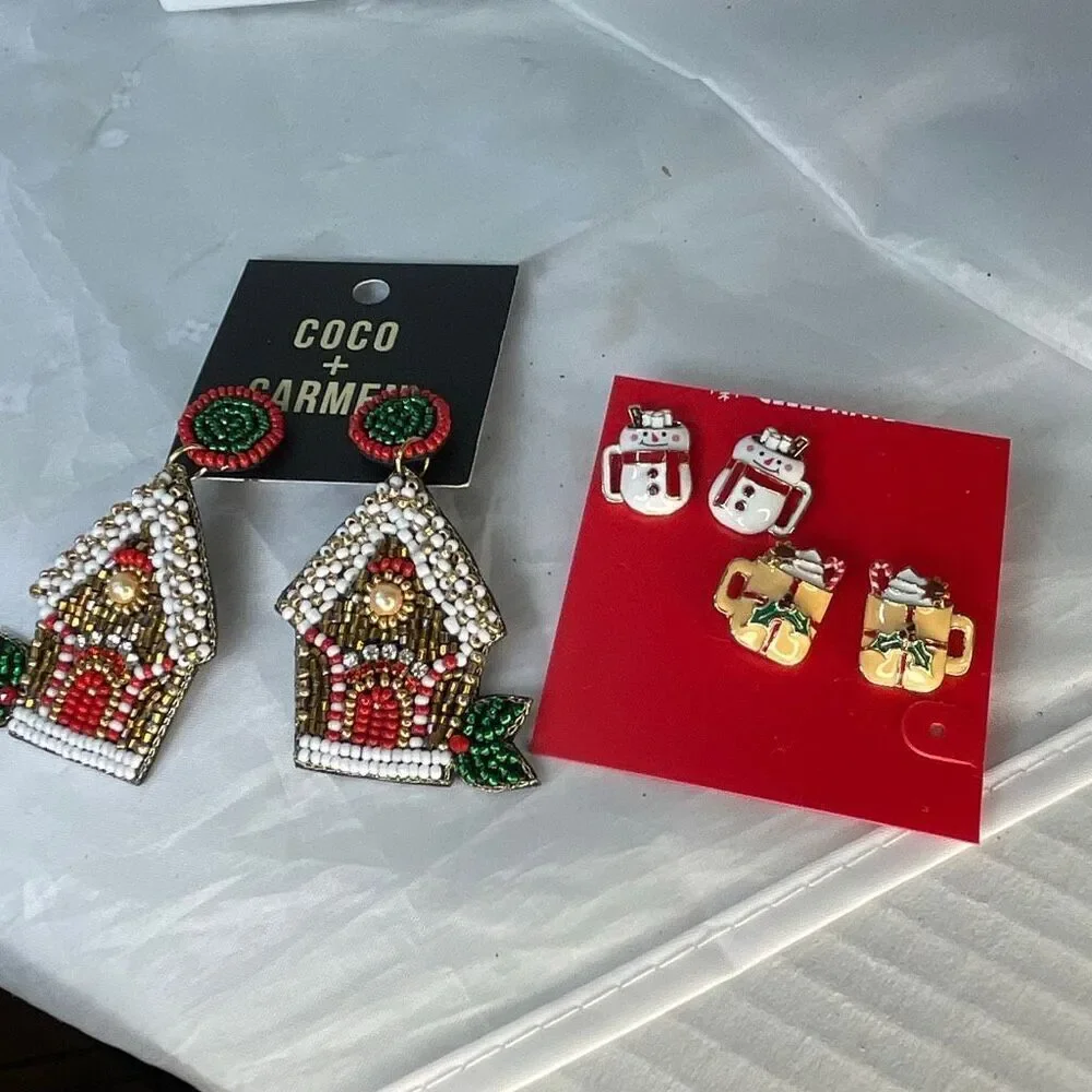 NWT Christmas Holiday pierced earrings lot